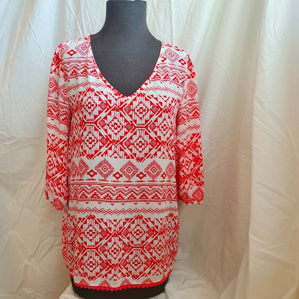 Southwestern print blouse